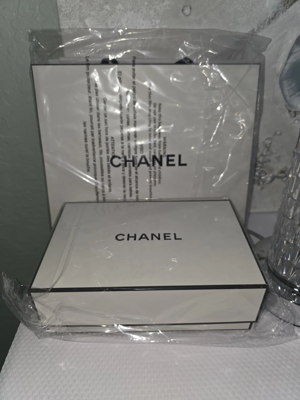 CHANEL White Protective Tablet Sleeve or Accessories Pouch